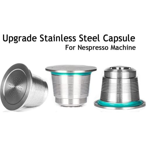 Nespresso Refillable Capsule Stainless Steel Coffee Inox Cafe Permanent Coffee Filter Tamper Coffeeware For Nespresso Machines