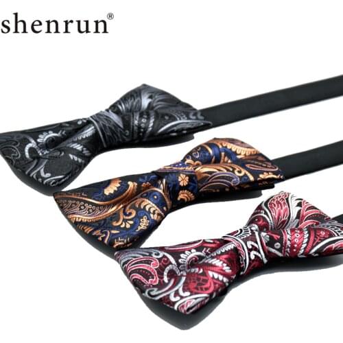 Shenrun Men Bowtie Fashion Ties Formal Tie Business Wedding Groom Best Man Bow tie Mens Gift Silk Tie Graduation Party Prom