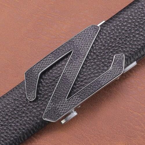 High Quality Z letter Automatic Buckle belts men luxury brand designer full genuine leather fashion Casual ceinture homme