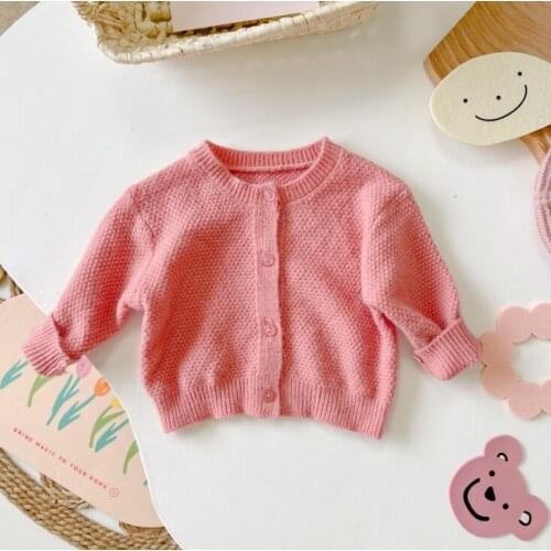 2021 New boys girls knitted sweater coat cotton autumn soft fashion babys sweater coats