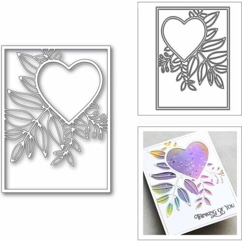 New Heart Olive Leaf Rectangle Frame 2020 Metal Cutting Dies for DIY Scrapbooking and Card Making Decor Embossing Craft No Stamp