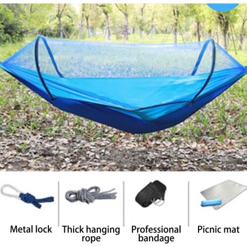 Portable Hammock Bed For Double Person Tent Sleeping Hanging Hammock Bed With Blocking Outdoor Camping Mosquito Hammock Bed