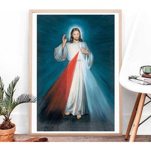 Canvas Posters Prints Jesus Christ Shining Portrait Wall Art Painting Oil Decorative Picture Modern Living Room Home Decoration
