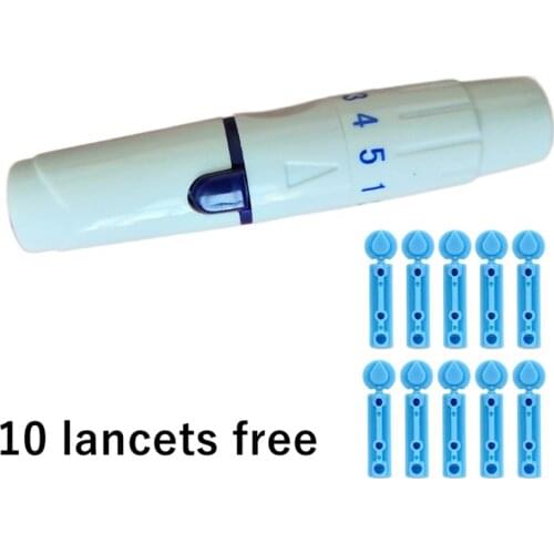 Lancet Pen Lancing Device Diabetics Blood Collect 5 Depth Blood Sampling Glucose Test Pen 10 Free
