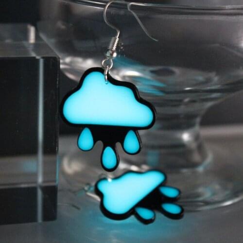 Light rain Earrings Glow in The Dark Gift For Women Acrylic Pendant Rainy mood earring Lovers Vintage Jewelry Weather forecast