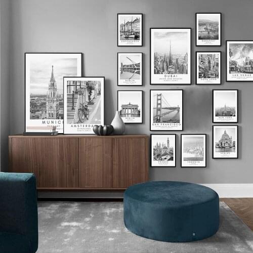 Modern City Landmark Architecture Canvas Poster Print Paris London Landscape Sydney Nordic Wall Art Painting Decoration Home Art