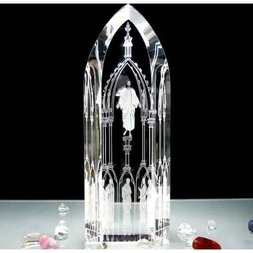 Special offer -22CM LARGE 2020 best gift Catholic Christianity Religious Jesus Christ Advent Rush 3D Crystal Image statue