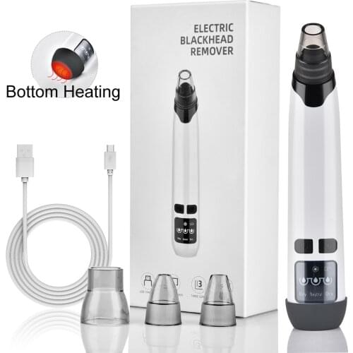 Heating Vacuum Blackhead Remover Pore Cleaner Black Dot Acne Pimple Remover Tool Cleanser Beauty Nose Skin Face Care Suction
