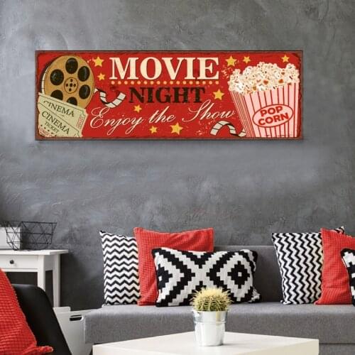 Vintage Cinema Sign Posters and Prints Cinema Wall Art Pictures Retro Art Canvas Painting Home Movie Theatre Art Wall Decor