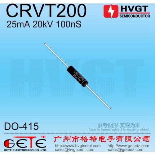 HVGT,High voltage diode 20KV, CRVT200, Silicon rectifier diode ,25mA 20kV 100ns, Fast recovery, High frequency, 20pcs/bag
