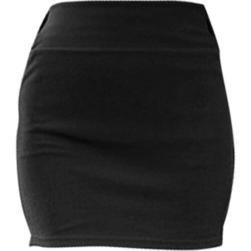 Womens Sexy Mini Skirt Girls Slim Seamless Stretch Tight Short Fitted Skirt New black