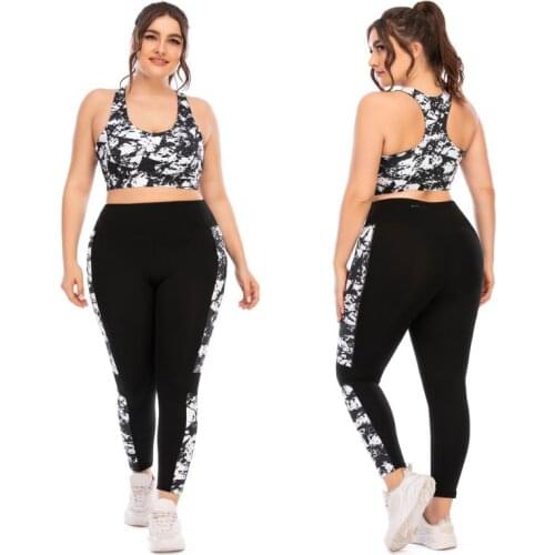 Two Pieces 2021 Europe America Womens Spring and Summer Fitness Suits Plus Size Casual Sports Vest Tops and Leggings Pants