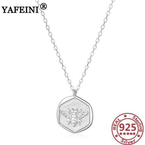 YFN 925 Sterling Silver Bee Necklace Silver Chain Women 925 Womens Jewelry Mothers Day Gift Graduation Gift Silver 925 Jewelry