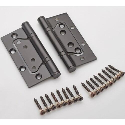 1 Pair Black,4 Inch Stainless Steel Wooden Door Hinge Quiet and Durable Door Hardware