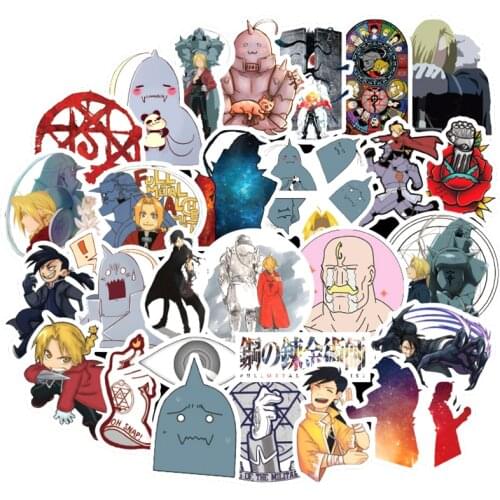 10/30/50pcs/pack Fullmetal Alchemist Japanese anime Stickers For Skateboard Helmet Bicycle Computer Car Decal Childrens Toy