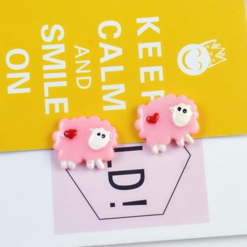 10pcs/lot 20X23mm Kawaii Simulation Resin Sheep Cabochon Flatback For Kids DIY HeadClip Scrapbooking Craft Favor