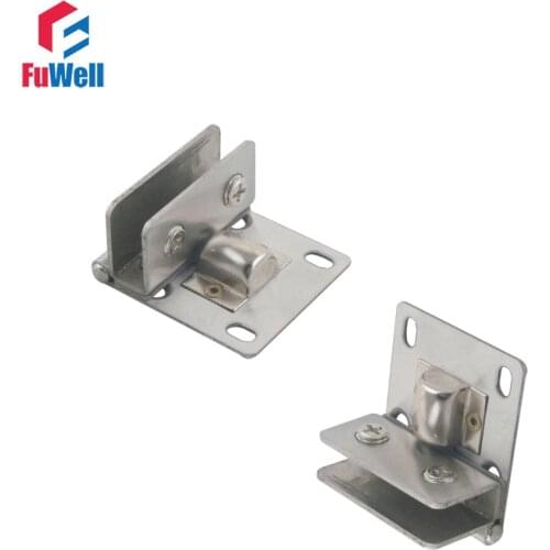 2pcs Cabinet Glass Door Hinge Pivot Clip Clamp Stainless Steel Wall to Glass Shower Hinge Fit 5-8mm Thickness Glass Hinge