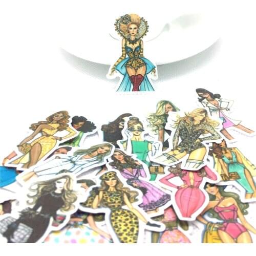 20 Pcs Fashion retro girl Stickers for Laptop Luggage Styling Skateboard Motorcycle Vinyl Decal Graffiti Punk Cool Stickers