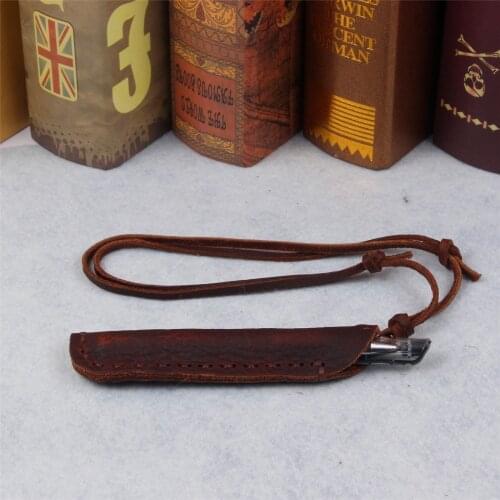 2016 new design leather pen holder pendant necklace hide cord chain necklace for workman k879