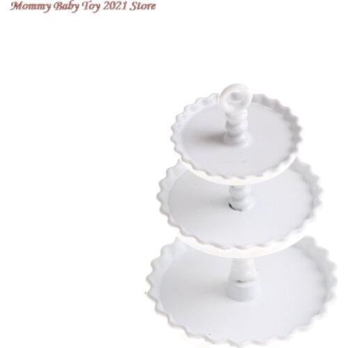 3 Layers Metal Fruit Desserts Snack Rack Stand Pretend Play Kitchen Furniture Toys 1/12 Dollhouse Miniature Baby Birthday Gift