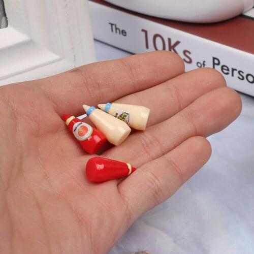 4pcs/set 1:12 Dollhouse Miniature Food Mini Ketchup Salad Dressing Imitation Toy Acessories New
