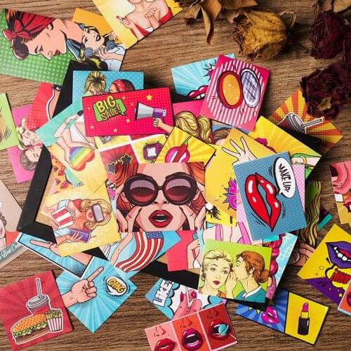 60pcs / bag retro scrapbook stickers junk journal pop style series character album journal planner decoration material stickers