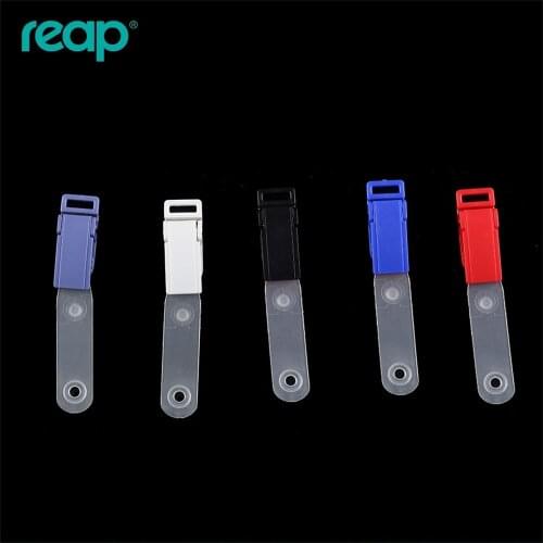 7604 6pcs/lot Reap Free Shipping Abs Metal Id Card Holder Name Badge Clip with Transparent Straps High Quality