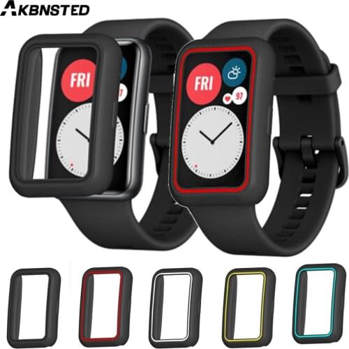 AKBNSTED Soft TPU Case Cover Frame For Huawei Watch Fit Silicone Protective Shell Cases For Huawei Fit Watch Replacement Bumper