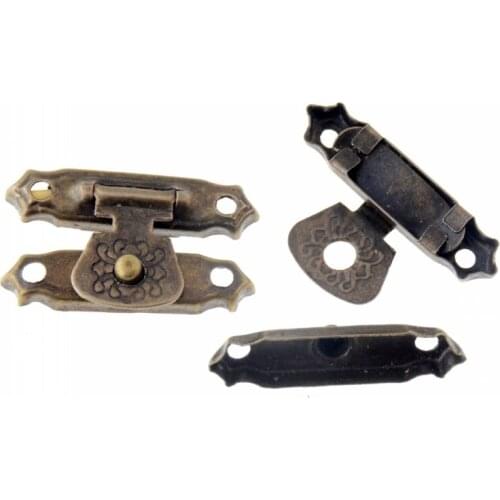 Free Shipping 20 Sets Metal Hook Box Latches Clasp Bag Box Lock Purse Lock Antique Bronze 27x16mm J3086