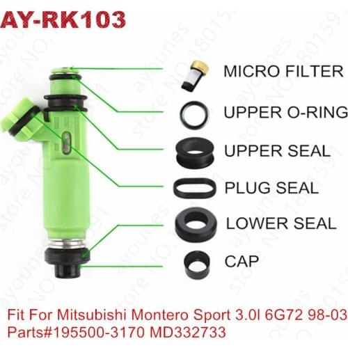 Free shipping 250 kits fuel injector repair kits for Mitsubishi 3.0 L 6G72 parts#195500-3170/md332733