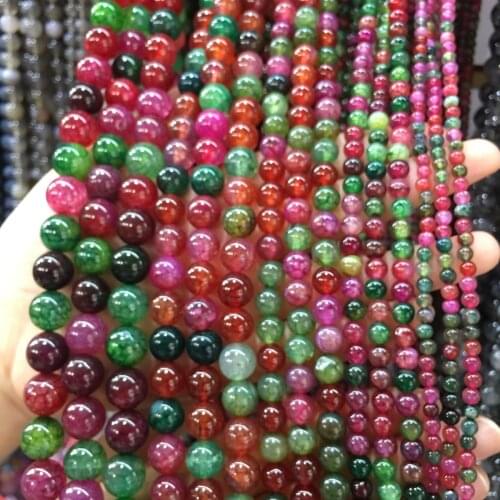 Natural Stone Beads Tourmaline Carnelian 4/6/8/10/12mm Fashion Jewelry Loose Beads for Jewelry Making Necklace DIY Bracelet
