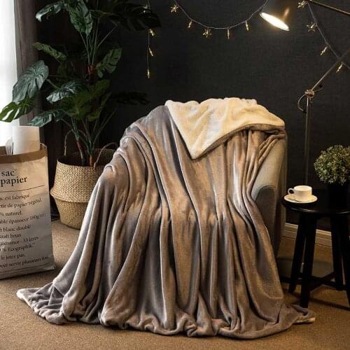 Double Thickening Lamb Cashmere Blanket Sofa Winter Super Warm Cozy Throw Blankets for Office Siesta Air-Condition Bedspread