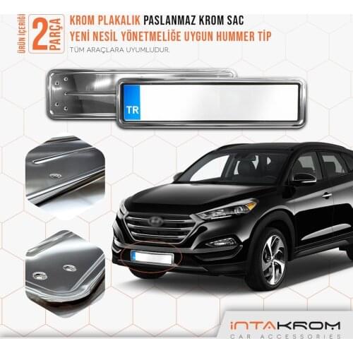 For Hyundai Tucson Chrome Plates Of Hummer type 2 PCs Chrome Styling Accessories Car Track Modified Designed Stainless steel