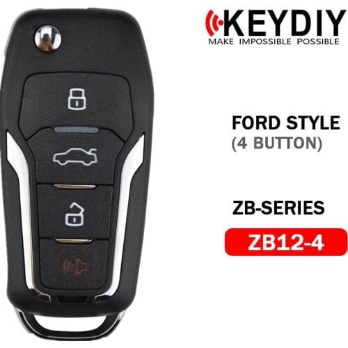 KEYDIY KD-X2 Universal 3/4 Buttons ZB12-3 ZB12-4 Smart Key Keyless Go ZB Series KD Remote Control for Ford Car Keys