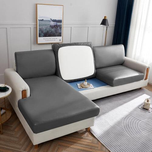 Leather Waterproof Sofa Seat Cover Stretch Couch Cushion Covers Loveseat Corner L Shape PU Sofa Furniture Protector Slipcovers
