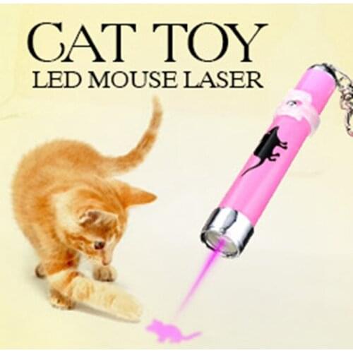 Creative and Funny Pet Cat Toys LED Laser Pointer light Pen With Bright Animation Mouse light Pen