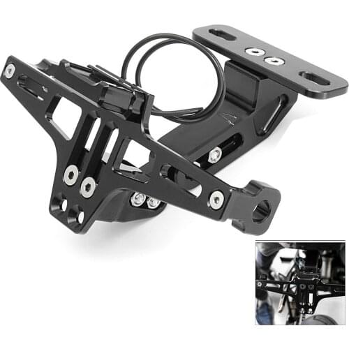 Cnc Frame Motorcycle License Number Plate Holder Bracket With Led Light Adjustable For Yamaha Bws R25 R3 Mt03 Msx