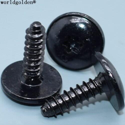 Worldgolden 100pcs auto metal Zinc Color Screw Black Hexagon Tapping Screw Fender Inner Lining Engine Pan for VW#N90775001