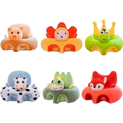 Cartoon Animal Baby Seat Sofa Infant Learning Sitting Chair Plush Support Pillow