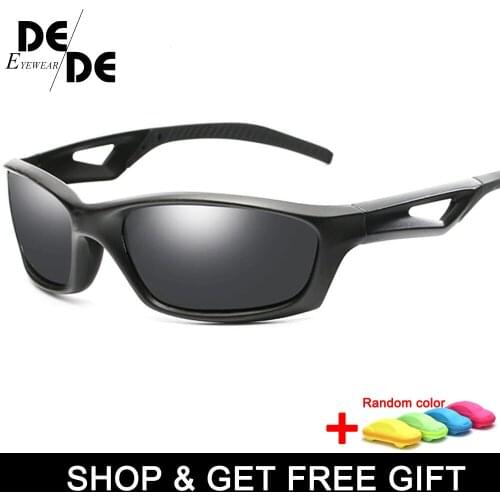 Men Black Frame Polarized Sunglasses Women UV400 Outdoor Sport Driving Glasses Unisex Square with box