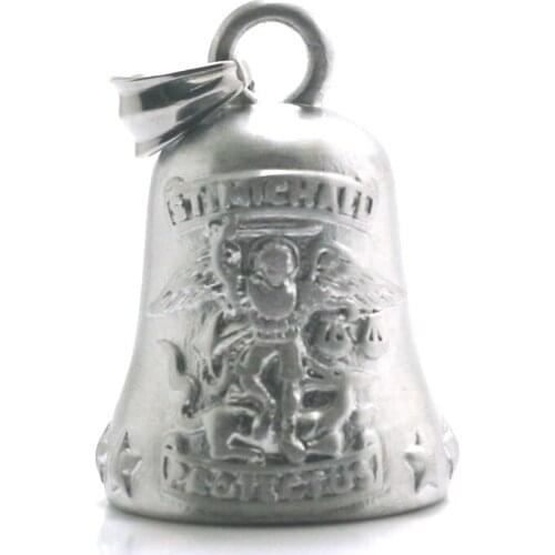 Newest Unisex 316L Stainless Steel Archangel SAINT MICHAEL PROTECT US Frosted Stars Classic Hot Bell Pendant