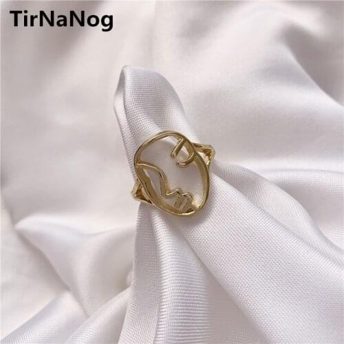 Shamir Minimalist Abstraction Face Wind Ring Temperament Exaggerated Restoring Ancient Ways Ring Finger Ring Opening Ring