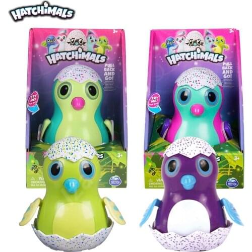 Original Brand Pull Back Egglider Wind-Up Dinosaur Penguin with Lights Sounds Toys for Kids Baby Birthday Christmas Gifts Child