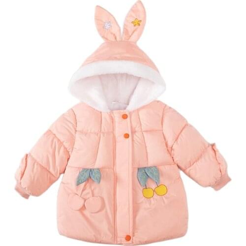 Autumn Winter Girls Warm Down Jacket Fashion Girl Cartoons Toddler Kids Coats Baby Girl Outwear For 1 2 3 4 Yrs Kids Clothing