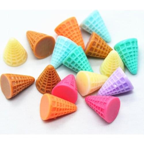 10PCS 13mmX17mm Mixed Resin 3D IceCream egg Tray|Resin Japanese Sweets Deco| Ice-cream Cone Dollhouse Miniatures Cabochons
