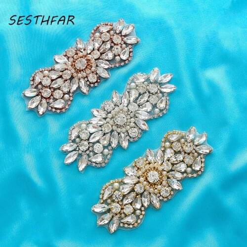 Bridal Gown Sash Clear Crystal Rhinestone Wedding Belt Appliques For Wedding Dress Belt F212