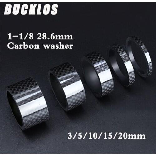 Bike Headset Spacer Bicycle Stem Washer 3/5/10/15/20MM Carbon Fiber Adjustment Spacer Kit Matt For 28.6mm Fork parts