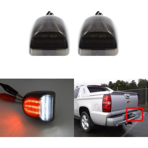 For Chevrolet Silverado 1500 2500 3500 HD Tahoe Avalance Sierra Yukon XL White Led Rear License Plate Lights Tailgate Fog Lamp