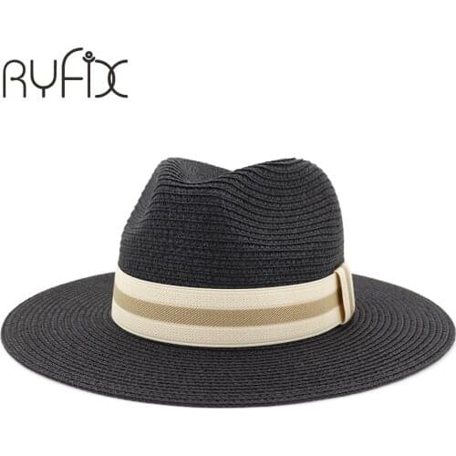 Outdoor travel beach sun hat man wide brim ribbon sun hat travel sun block straw hat Sir Hat man HA41