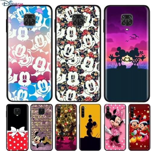 Black Silicone Cover Cute Minnie Mouse For Xiaomi Redmi Note 10 10S 9 9S Pro Max 9T 8T 8 7 6 5 Pro 5A Phone Case